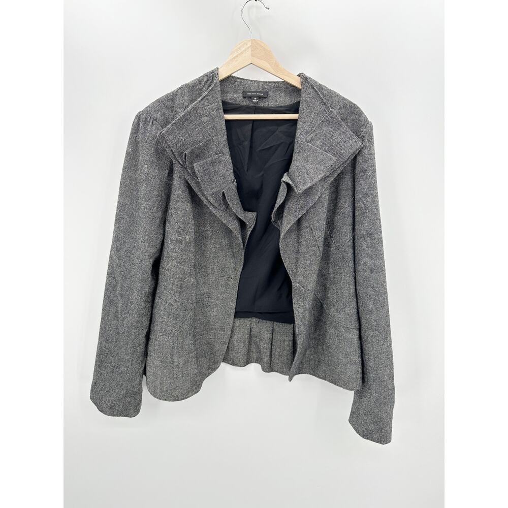 Saks Fifth Avenue Womens Blazer Jacket Size 16 Grey Wool Blend Career‎ Office
